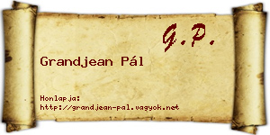 Grandjean Pál névjegykártya